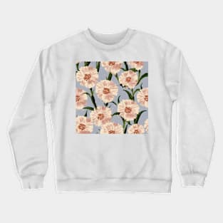 Pink Carnation Pattern, Vintage Florals Crewneck Sweatshirt